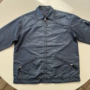 Vintage Sideout Oversized Full Zip Jacket Mens Sz XL Blue Nylon